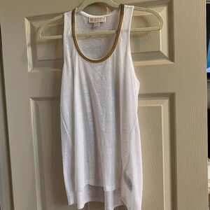 Michael Kors White/Gold Tank Top sz S
